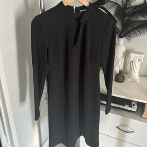 Calvin Klein Black Long Sleeve Dress with Bow